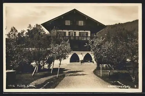 AK Oberammergau, Weg zum Hotel Alois Lang