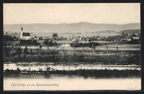 AK Haiming / Salzach, Ortspartie mit Kirche