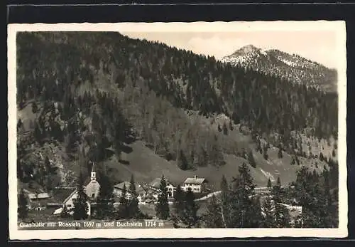 AK Glashütte / Tegernsee, Ortspartie mit Rosstein und Buchstein