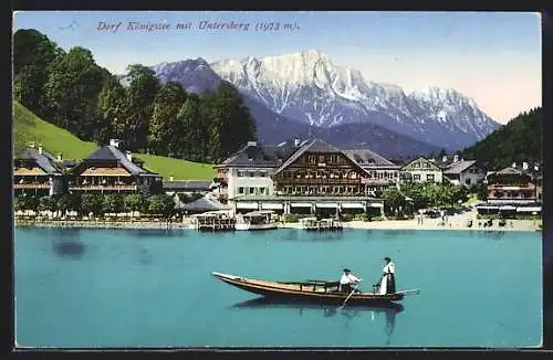 AK Königsee / Berchtesgaden, Uferpartie mit Untersberg