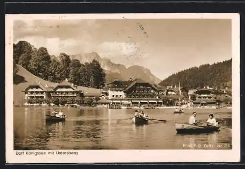 AK Königsee / Berchtesgaden, Uferpartie mit Untersberg