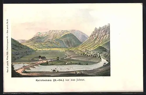 Künstler-AK Reichenau, Historische Ansicht