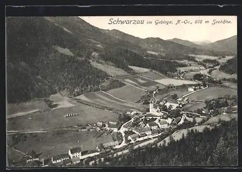 AK Schwarzau im Gebirge, Ortsansicht aus der Vogelschau