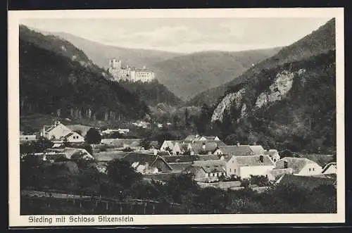 AK Sieding, Ortspartie mit Schloss Stixenstein