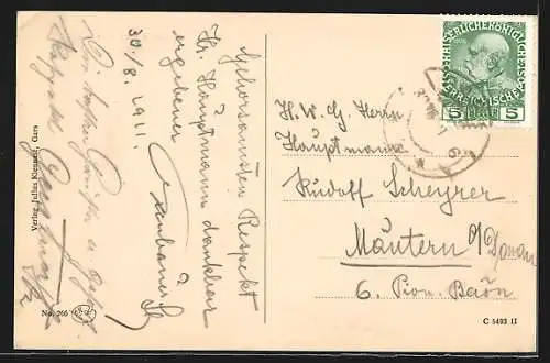 AK Gars im Kamptal, Burgruine mit Brücke