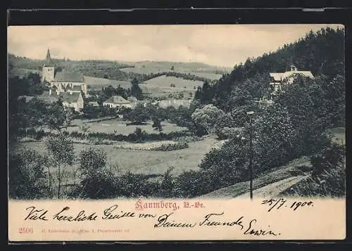 AK Kaumberg, Ortsansicht mit Kirche