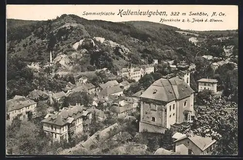 AK Kaltenleutgeben, Ortsansicht mit Pfarrkirche