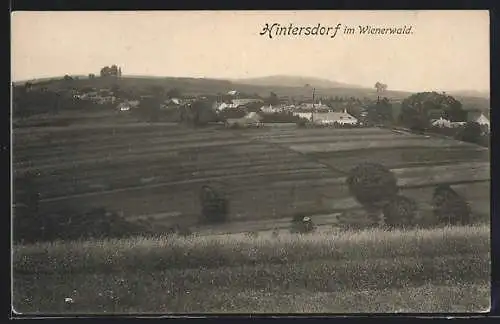 AK Hintersdorf im Wienerwald, Totalansicht aus der Ferne mit umliegenden Feldern