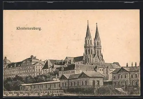 AK Klosterneuburg, Blick zur Stiftskirche