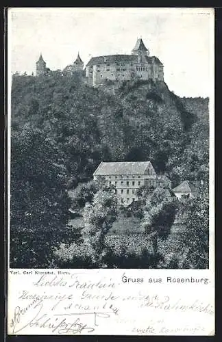 AK Rosenburg, Ortsansicht mit dem Schloss