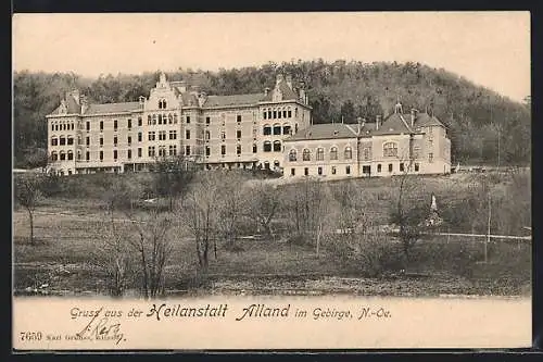 AK Alland /N.-Oe., Die Heilanstalt im Herbst