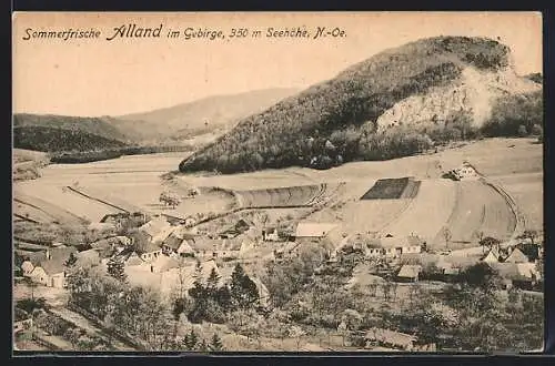 AK Alland im Gebirge, Ortsansicht aus der Vogelschau