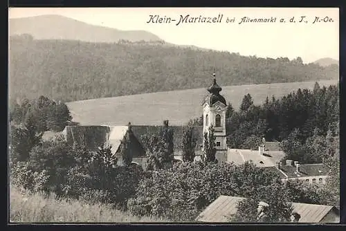 AK Klein-Mariazell bei Altenmarkt, Teilansicht mit der Kirche