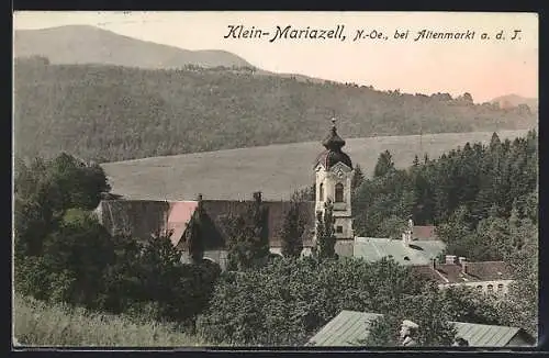 AK Klein-Mariazell, Ortsansicht aus der Vogelschau