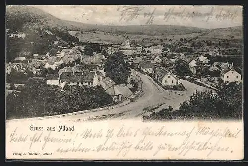 AK Alland, Der Ortseingang aus der Vogelschau