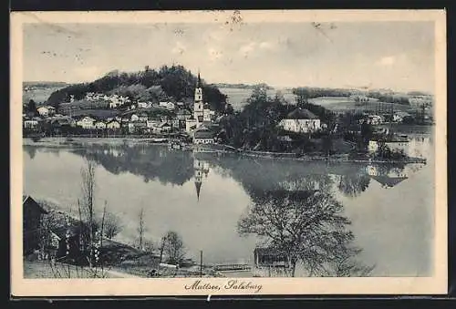 AK Mattsee, Blick über das Wasser auf den Ort