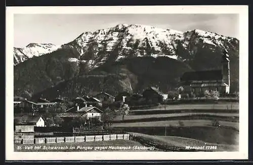 AK St. Veit bei Schwarzach im Pongau, Ortsansicht gegen Heukareck