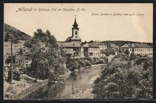 AK Alland, Franz Bachners Gasthof zum goldenen Löwen