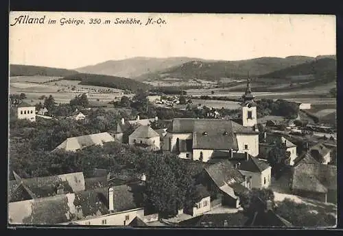 AK Alland, Teilansicht mit Kirche, Blick ins Land