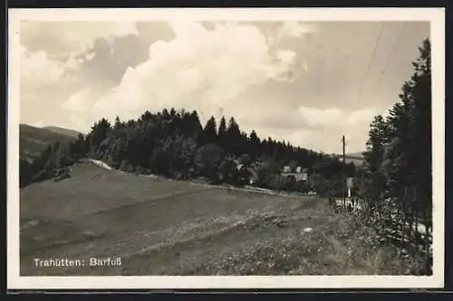 AK Trahütten, Barfuss, Blick auf die Wälder