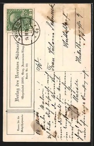 Künstler-AK Linz a. d. Donau, Strassenpartie der Hofgasse in der Altstadt