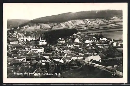 AK Ober-Rohrbach, Fliegeraufnahme des Ortes