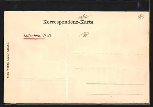 AK Lilienfeld, Ortspartie mit Brücke