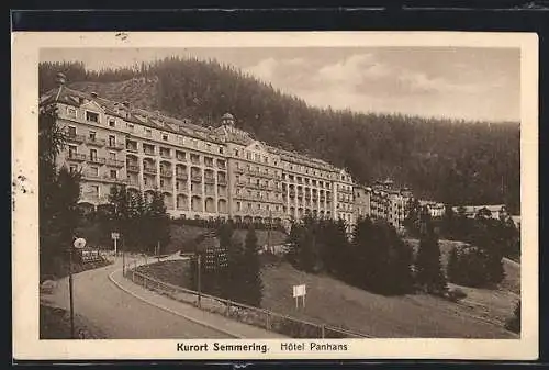 AK Semmering, Hôtel Panhans, Vorderansicht