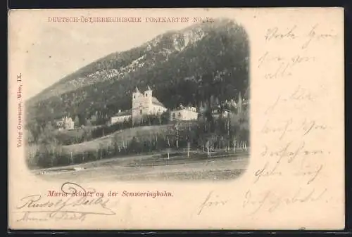 AK Maria Schutz an der Semmeringbahn, Blick auf die Kirche