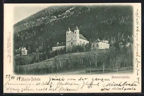 AK Maria Schutz, Die Kirche an der Semmeringbahn