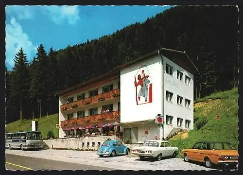 AK Seewiesen /Stmk., VW Käfer an der Fremdenpension Seetalhof