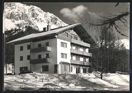 AK Ramsau a. Dachstein, Das Hotel Lärchenhof im Winter