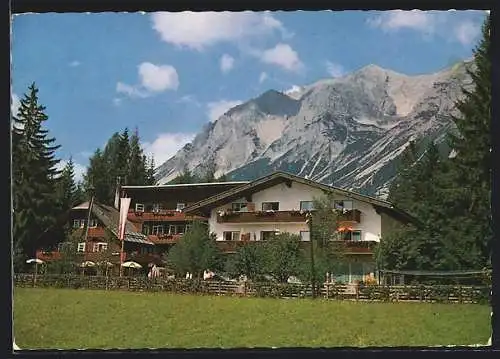 AK Ramsau am Dachstein, Hotel-Pension Almfrieden gegen die Berge