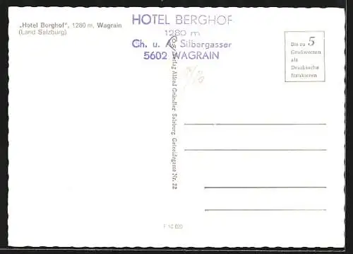 AK Wagrain /Salzburg, Innenansicht des Hotels Berghof