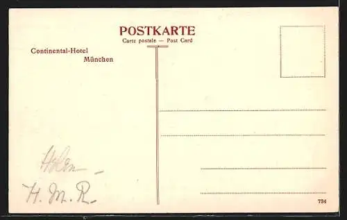 AK München, Continental-Hotel, Hofansicht