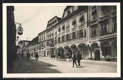 AK Steyr, Strassenleben am Grünmarkt