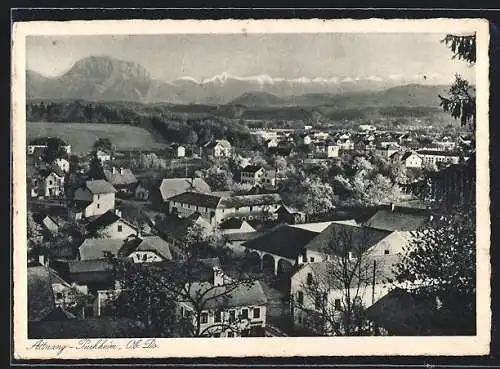 AK Attnang-Puchheim, Teilansicht mit Blick auf die Berge