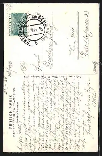 AK Breitenstein am Semmering, Hotel-Pension Marie