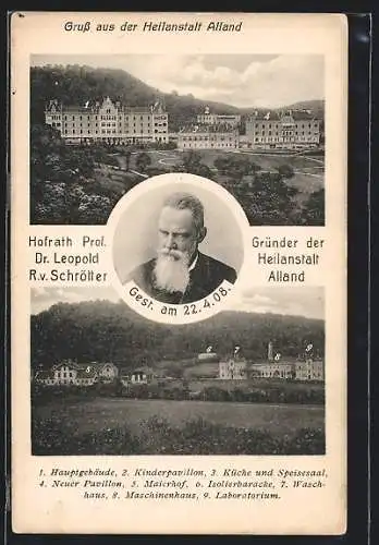 AK Alland, Heilanstalt, Gründer Prof. Dr. Leopold R. v. Schrötter