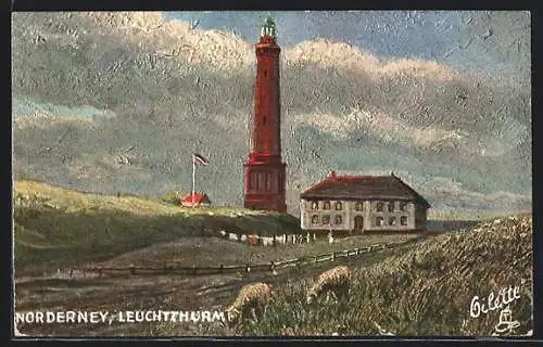 Künstler-AK Norderney, Haus am Leuchtturm