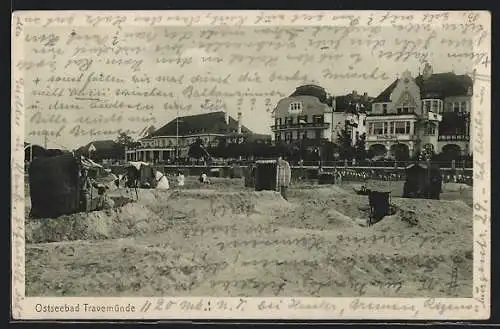 AK Travemünde, Strand mit Strandkörben