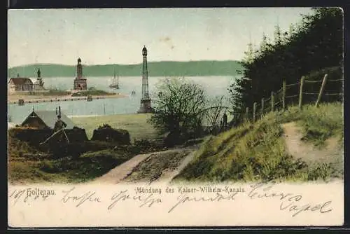 AK Holtenau, Mündung des Kaiser Wilhelm-Kanals