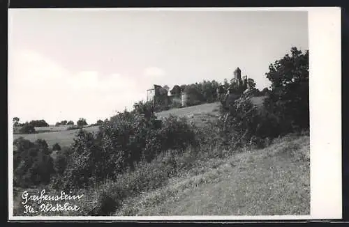 AK Greifenstein /Kr. Wetzlar, Blick auf die Burg