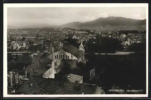 AK Offenburg, Ortspanorama aus der Vogelschau