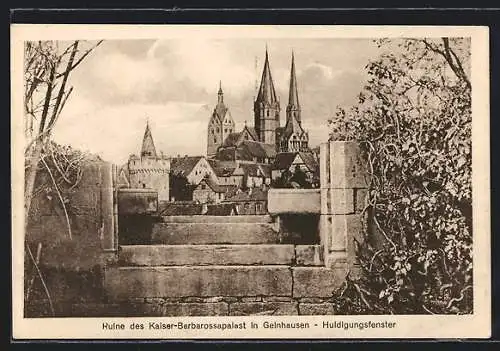 AK Gelnhausen, Ruine des Kaiser-Barbarossapalast, Huldigungsfeier