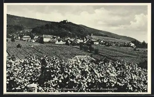 AK Bad Gleisweiler, Gesamtansicht mit St. Annakapelle und Weinberg