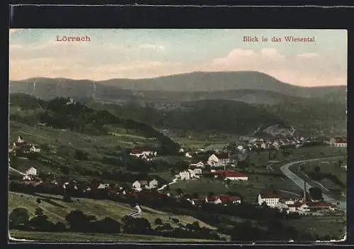AK Lörrach im Wiesental, Ortsansicht mit dem Röttler Schloss