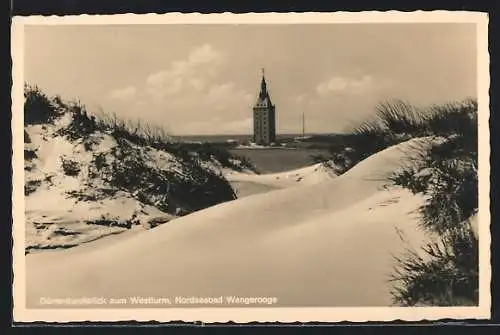 AK Wangerooge, Dünendurchblick zum Westturm