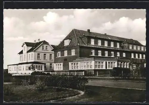 AK Langeoog, Erholungsheim Bethanien mit Strasse