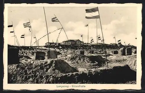 AK Langeoog, Strandhalle, vom Strand gesehen